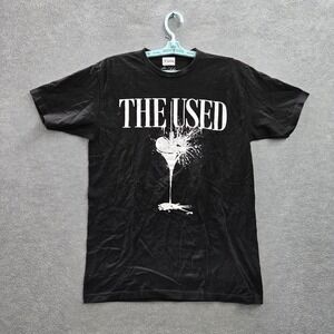 The Used Men Shirt M Black Graphic Print Heart Short Sleeve